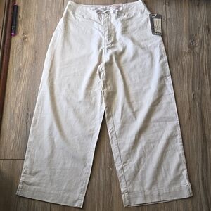 Lee Linen Cotton Blend Mid Calf Capri Pants